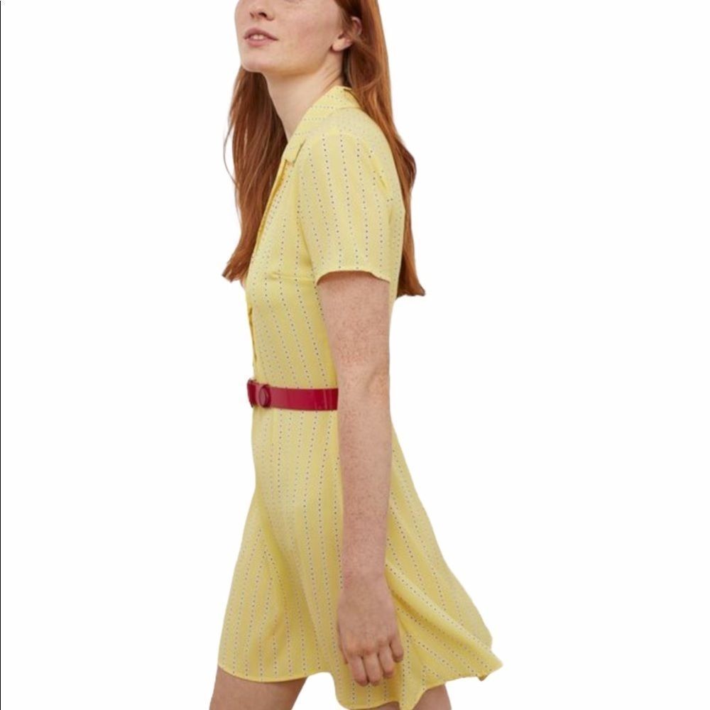 NWT H&M Always & Forever Yellow Woven Dress SEEN ON TV M